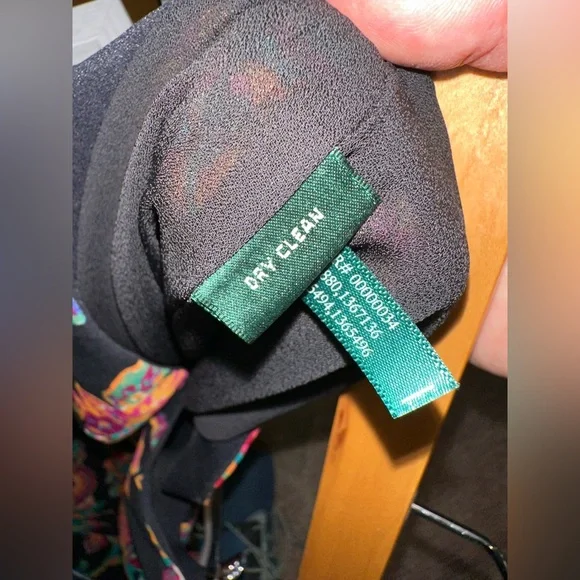 Ralph Lauren Black Wide-Leg Floral Pants with Multicolor Print - Picture 9 of 9